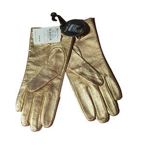 NIEMAN MARCUS GOLD METALLIC GLOVES (7.5)
